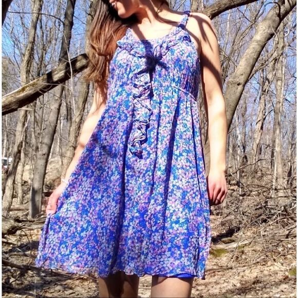 Miss Me Couture Silk Floral Ruffled Dress - Picture 2 of 7